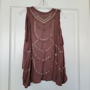 Free People Embellished Sleeveless Blouse